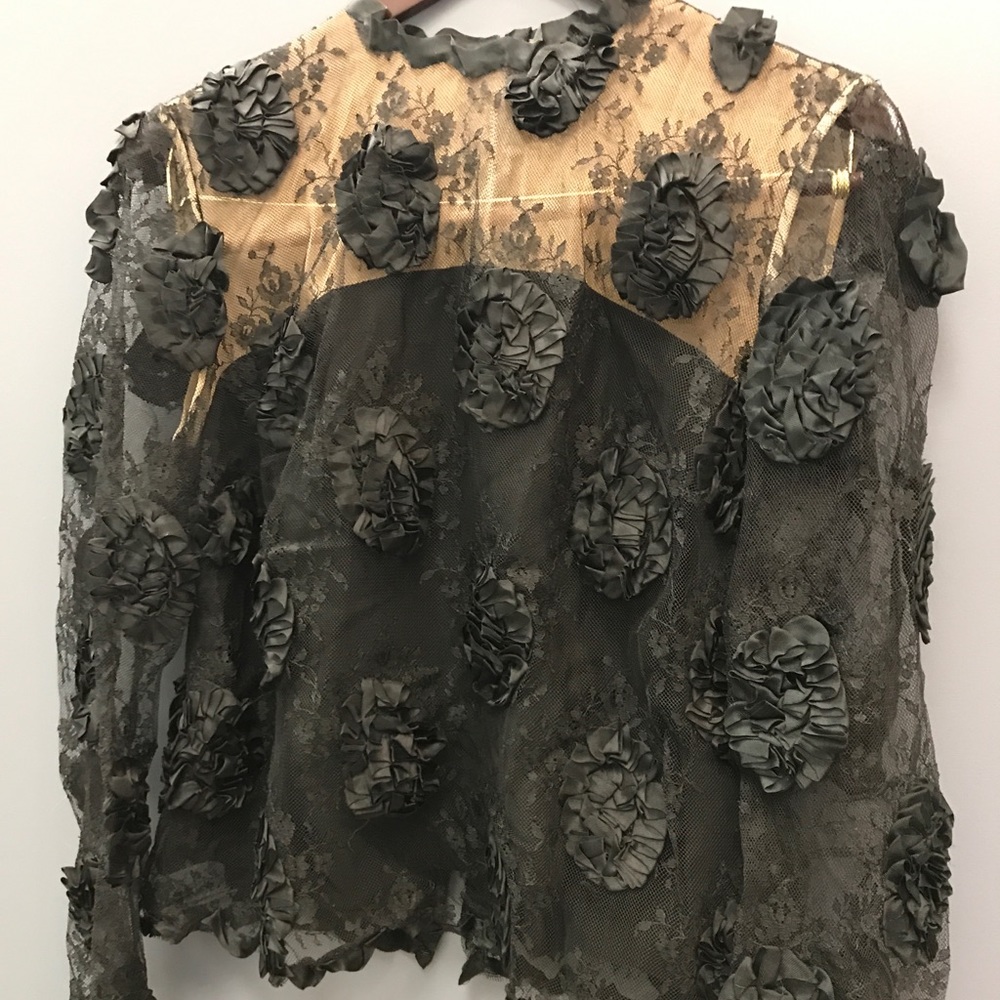 Rare vintage Michael Novarese black 1960s lace top